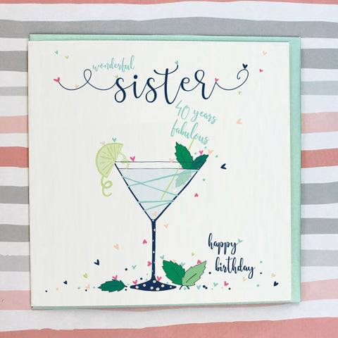 Sister 40th Birthday Card (NTJ15)