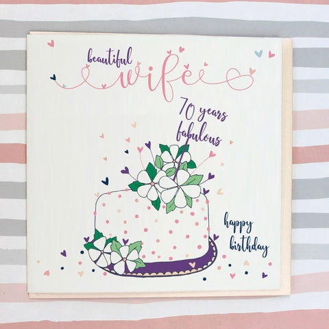 Wife 70th Birthday Card (NTJ26)