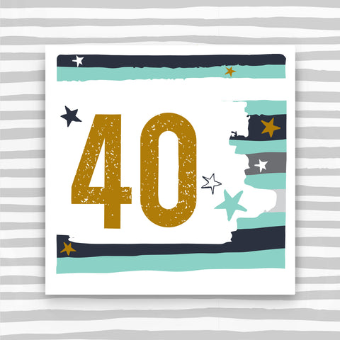 40th Male Birthday Card (PBS72)