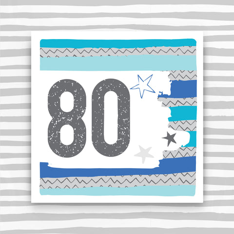 80th Male Birthday Card (PBS77)