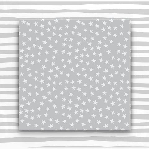 White Stars on Grey Gift Wrap (WR35)