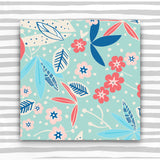 Giftwrap - Floral on aqua blue (WR52)