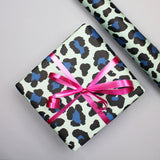 Giftwrap - Leopard print large Blue (WR54)