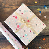 Giftwrap - Stars on pink (WR58)