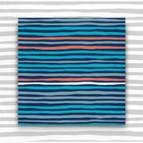 Giftwrap - Multi coloured stripes on blue (WR61)