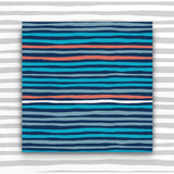 Giftwrap - Multi coloured stripes on blue (WR61)