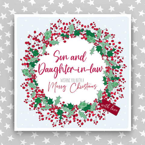 Son & Daughter-in-law - Large Wreath Christmas Card (XGAR04)